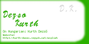 dezso kurth business card